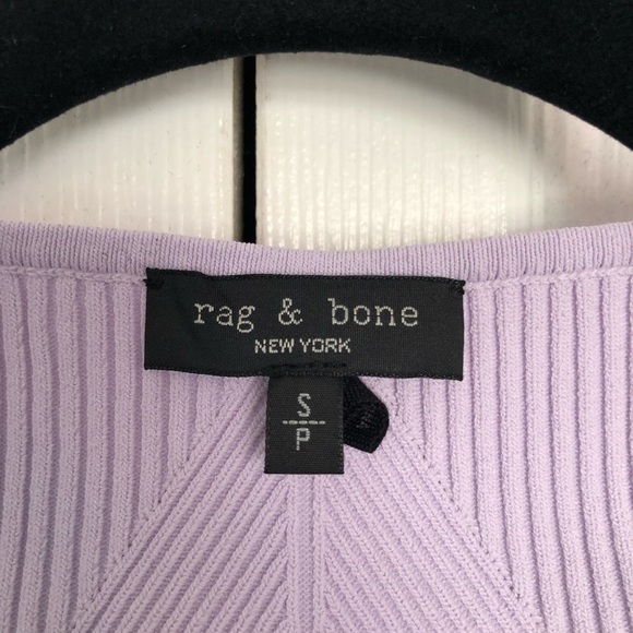 Rag & Bone New York Lilac Purple Asher Rib Long Sleeve Square Neck Top Size S - Picture 4 of 9